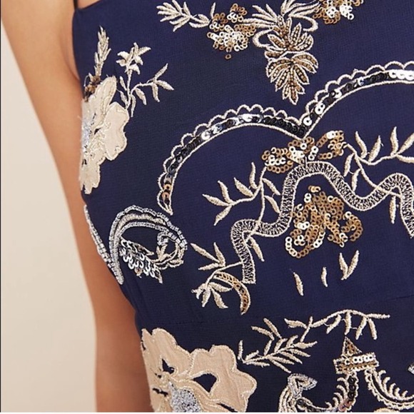 ANTHROPOLOGIE Allaire Embroidered Slip Dress Sequined NWT in XXSP - Picture 5 of 9